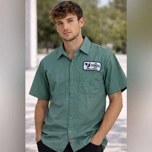 Red Kap The Farmers Inn Staff Uniform Short Sleeve Work Shirt Large